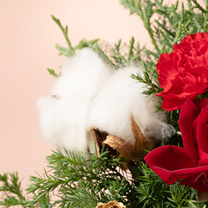 天然のコットンフラワー(綿花)を使用しています。