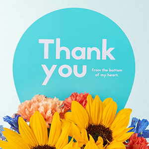 存在感のある、「Thankyou」のメッセージで感謝の気持ちが伝わります。