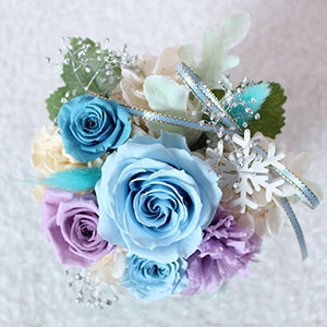 上から見た様子です。<br>奥の方までお花が入っています。