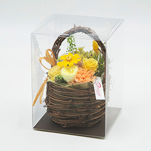 そのまま飾れるクリアケースに入れてお届けします。
