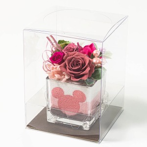 そのまま飾れるクリアケースに入れてお届けします。