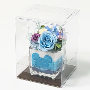 そのまま飾れるクリアケースに入れてお届けします。