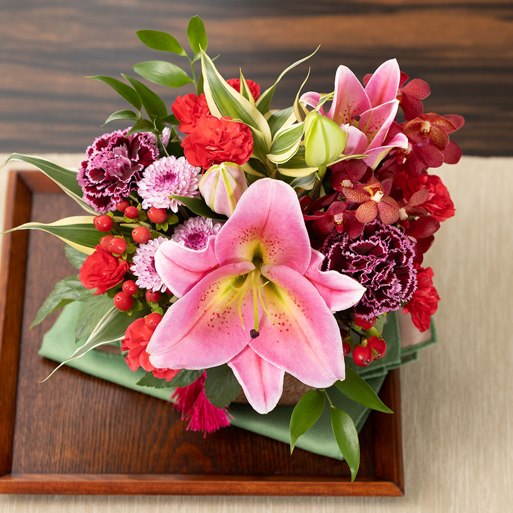 イイハナ 敬老の日 アレンジメント 和花の贈り物 茜 花のプレゼント ギフト