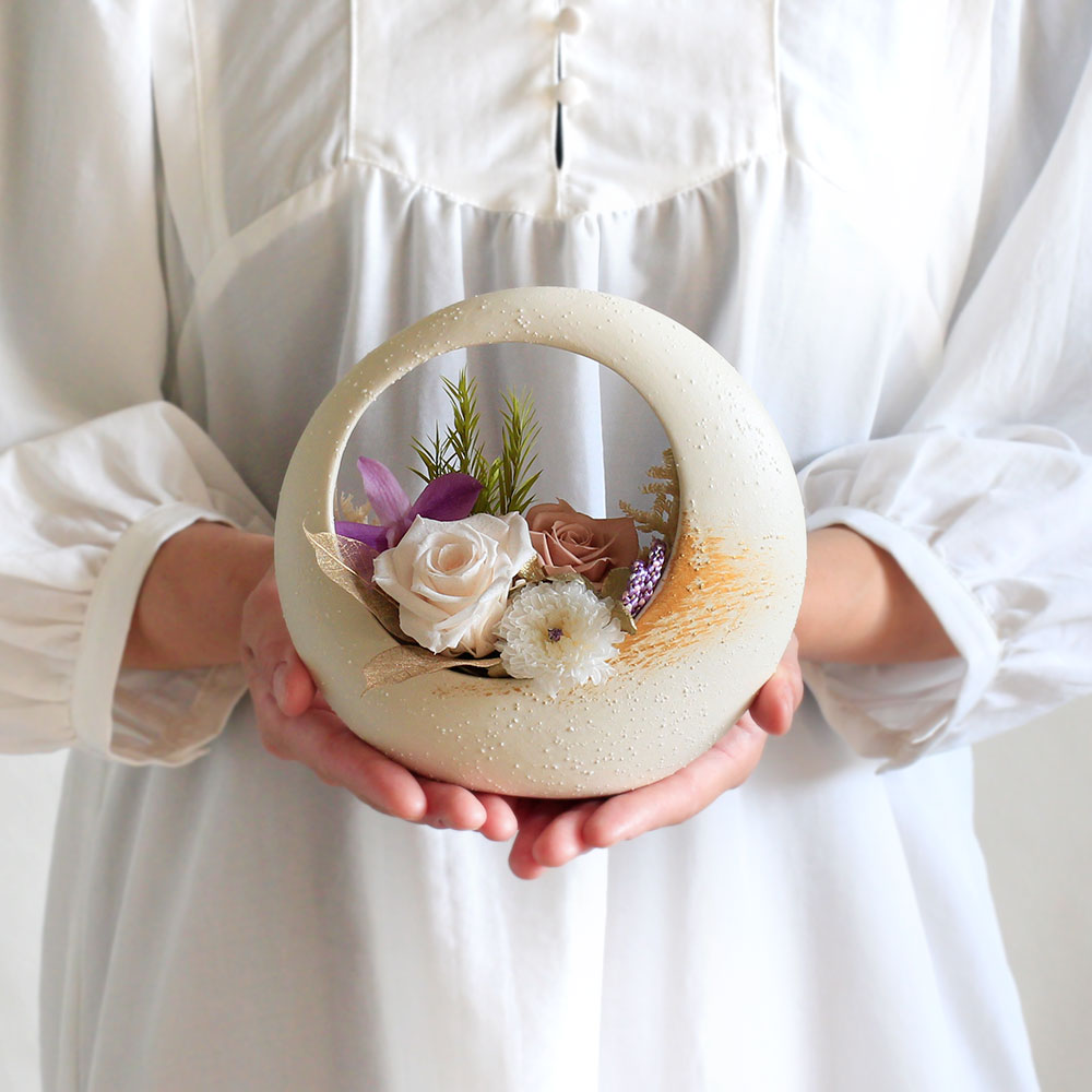 プリザーブドフラワー「祝華〜白麗〜」