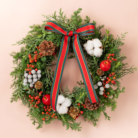 【57】フラワーリース　クリスマスリース　クリスマスツリー　フラワーリース 楽天市場】クリスマス ツリー クリスマスリース ペアセット