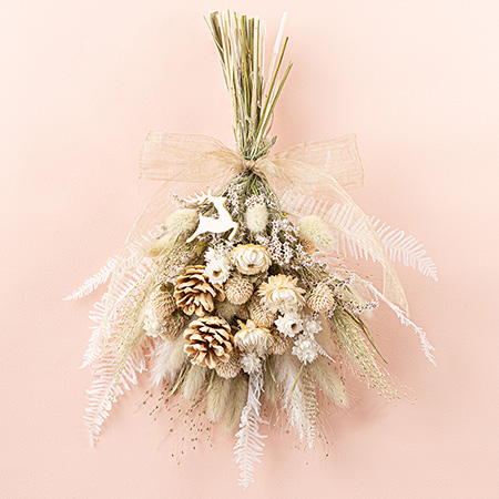 ˚✧₊ドライフラワーリース ˚✧₊⁎2way 32㎝ クリスマス リース「Happy X'mas & New Year～2way