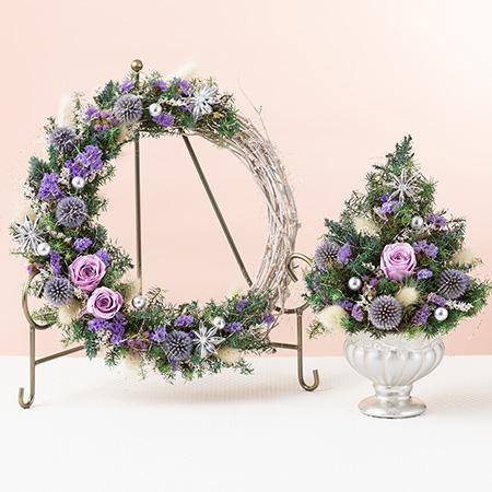 花々の可憐リース フラワーリース 春うらら8 可憐なお花たち5 玄関リース 母の日