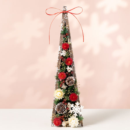 【受注生産】ドライフラワー クリスマスツリー 冬 クリスマス アンティークカップのクリスマスツリー/プリザーブドフラワー・ドライ