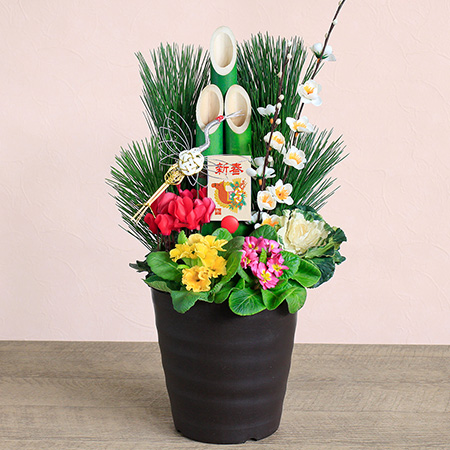 お正月 寄せ植え「モダン門松 2個」｜フラワーギフト通販ならイイハナ