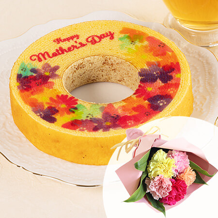 母の日　花束セット「花束のようなバームクーヘン」