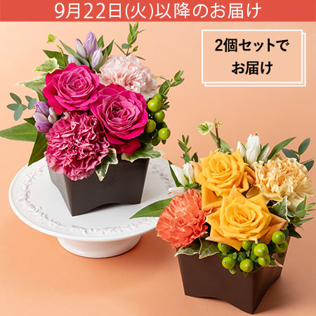 敬老の日 おじいちゃん・おばあちゃんへ贈るセットアレンジメント「福ふたつ」