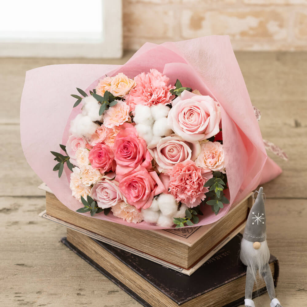 イイハナ 花束 Winter Cotton 冬の贈り物 クリスマスの花プレゼント ギフト イイハナ 花束 Winter Cotton 冬の贈り物 クリスマスの花プレゼント ギフト