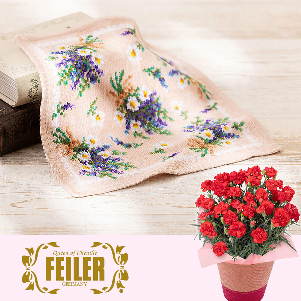 イイハナ】母の日 鉢植えセット「FEILER ハンカチ」│花のプレゼント