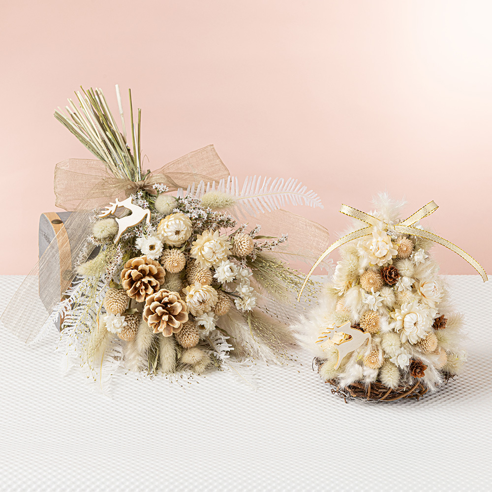 クリスマス リース・ツリーペアセット「Nordic White