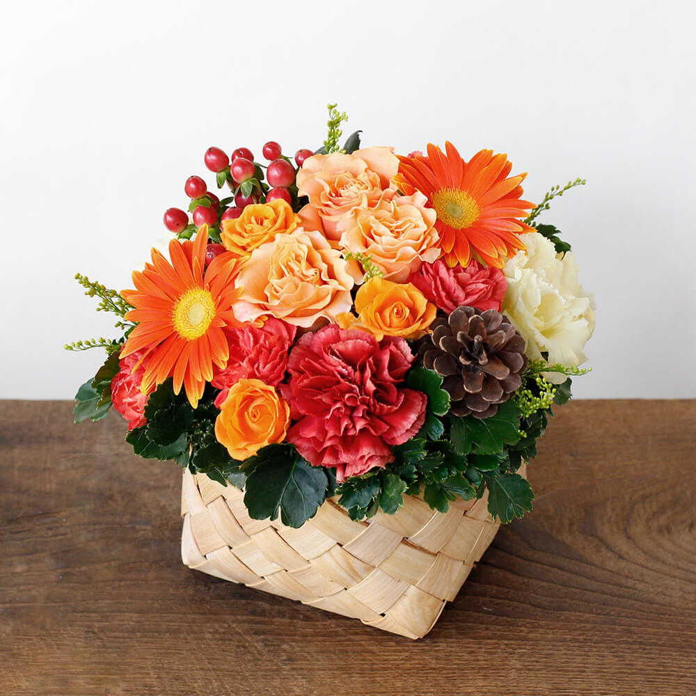 アレンジメント「秋彩バスケット」｜秋の花特集｜フラワーギフト通販
