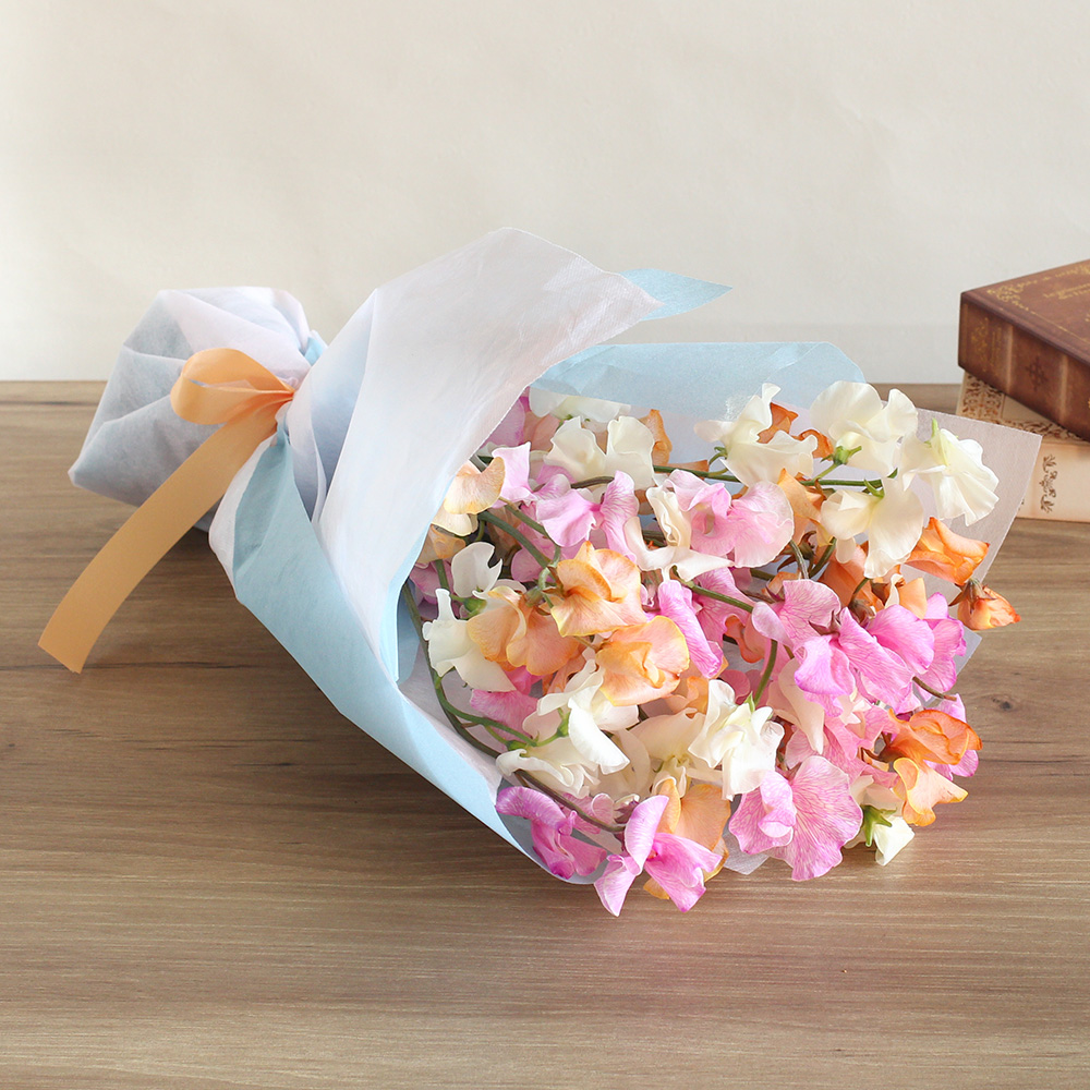 花束「パステル・スプリング～スイートピー～」｜春の花特集｜フラワー