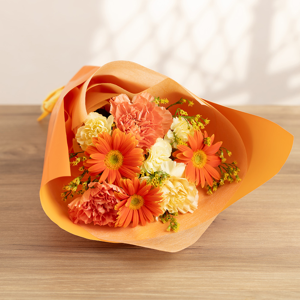 お急ぎ便 花束花束｢サイズが選べる花束～オレンジ・S～」｜春の花特集