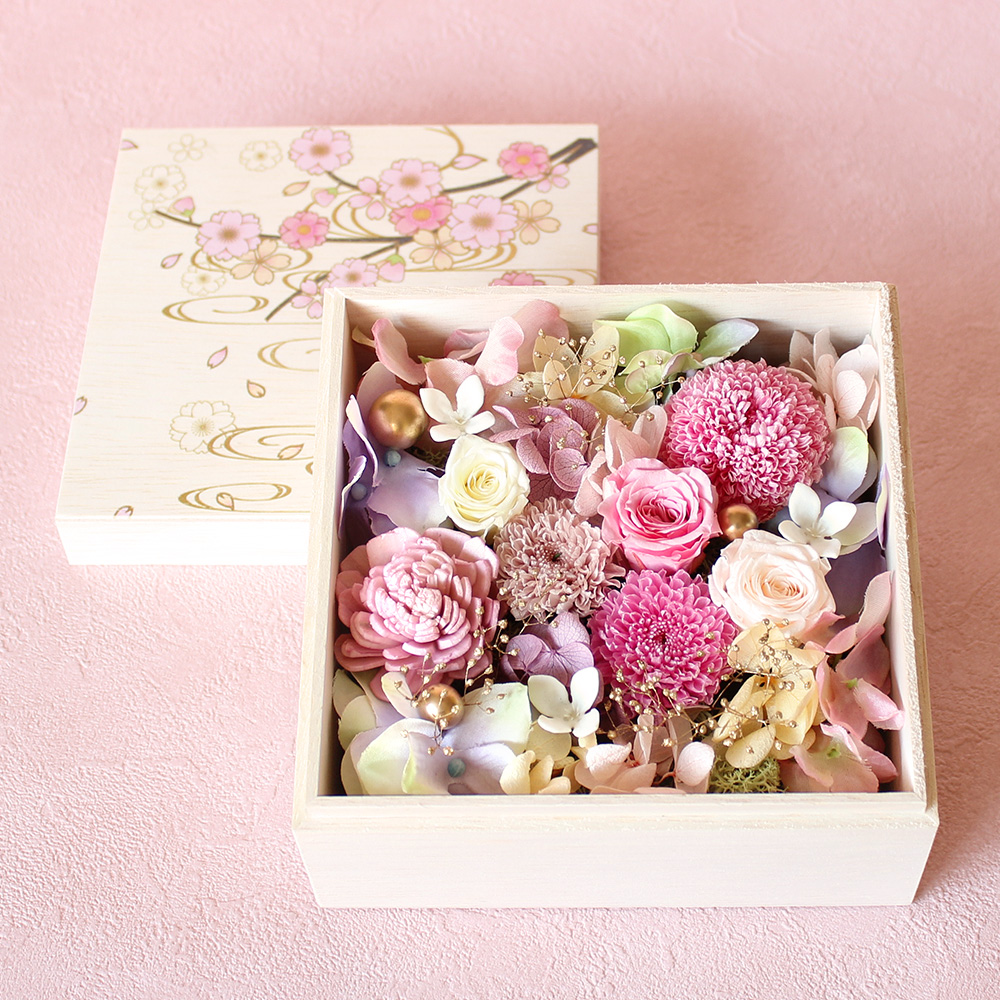 プリザーブドフラワー「SAKURA花箱」｜桜・桃・梅特集｜フラワーギフト