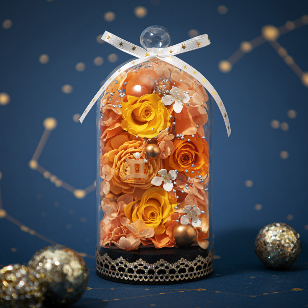 プリザーブドフラワードーム テディベア☆ 2Set ♬ プリザーブド