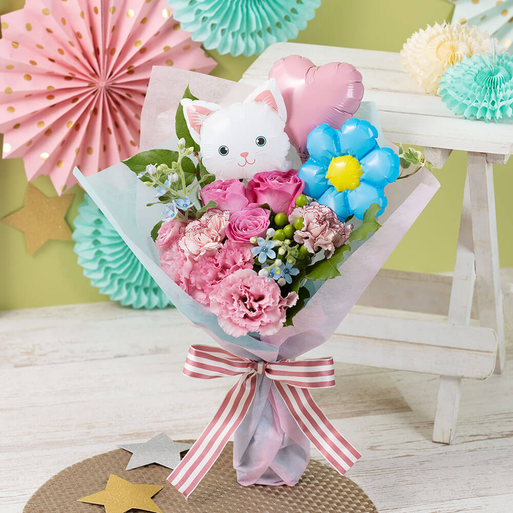 イイハナ 花束 Mon Chat 風船とネコ 花 フラワーギフト販売 通販