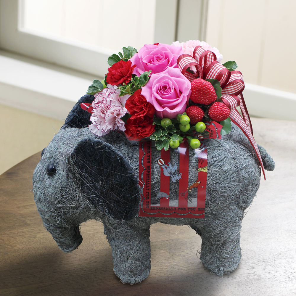 イイハナ アレンジメント ぞうさんからの贈り物 花 フラワーギフト販売 通販