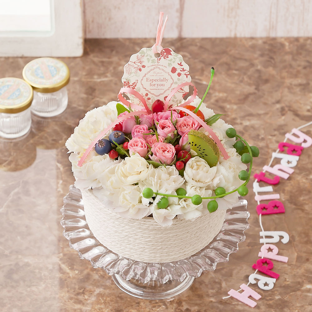 イイハナ アレンジメント フラワーケーキ Happy Anniversary 花 フラワーギフト販売 通販