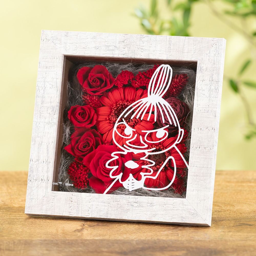 ムーミン プリザーブドフラワー「フラワーフレーム（横長） リトルミイ