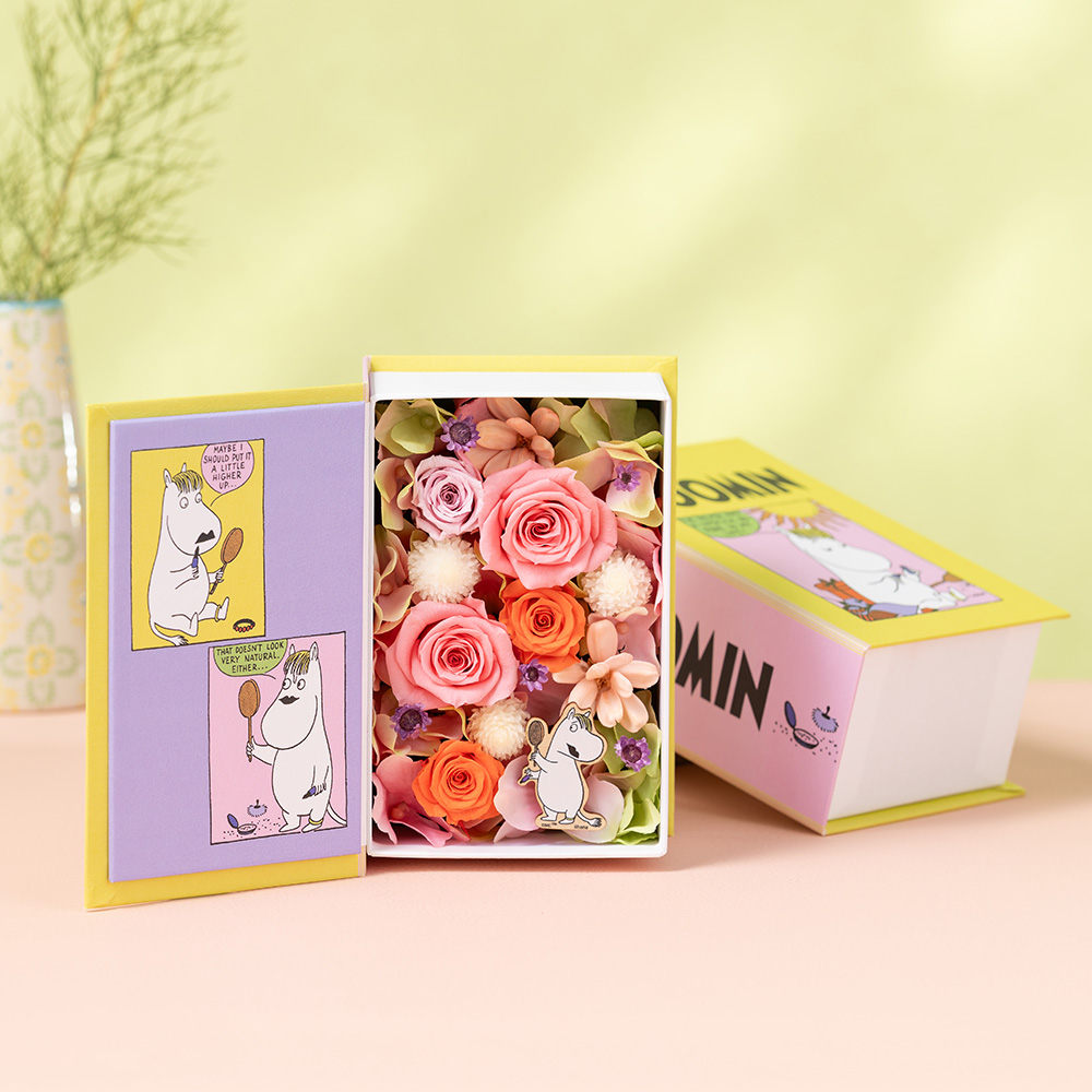 ムーミン プリザーブドフラワー「フラワーブック リビエラのムーミン