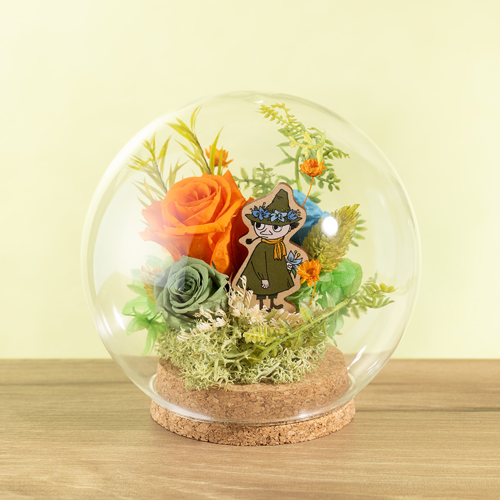 ムーミン プリザーブドフラワー「フラワードーム スナフキン