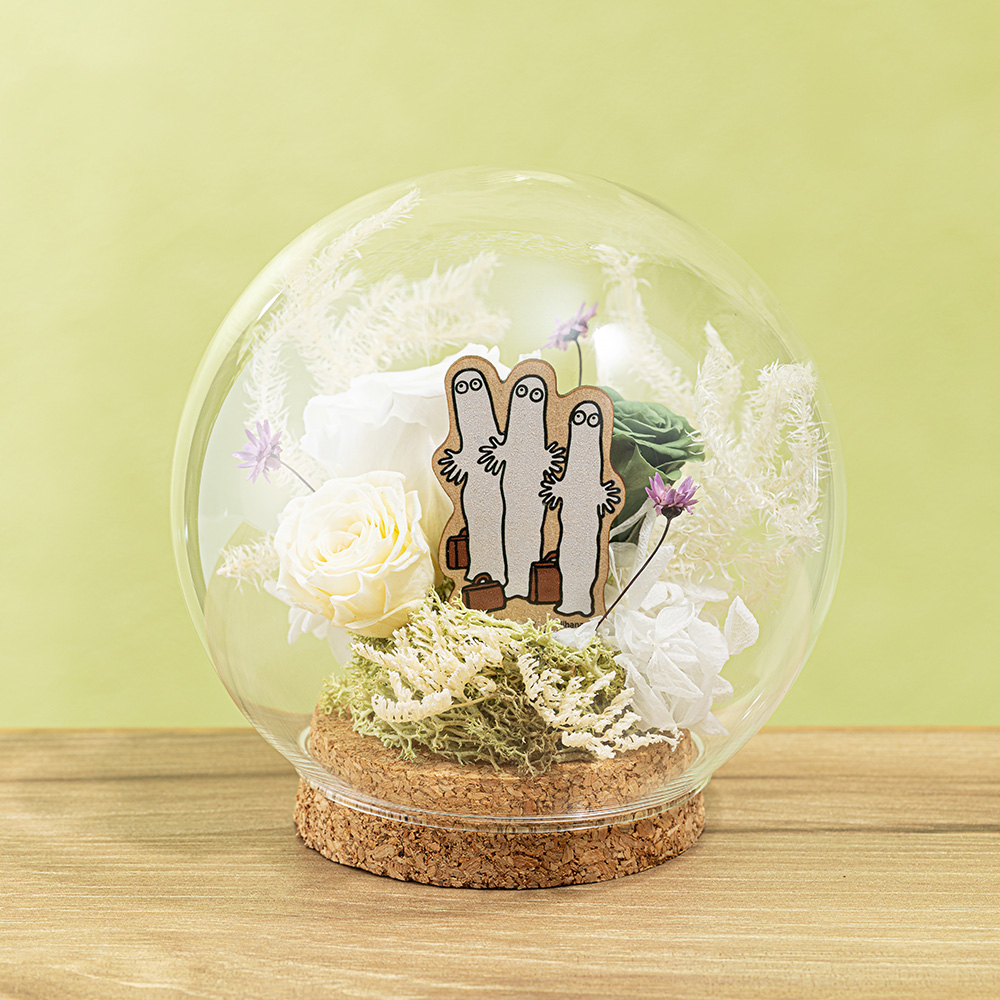 お急ぎ便 ムーミン プリザーブドフラワー「フラワードーム