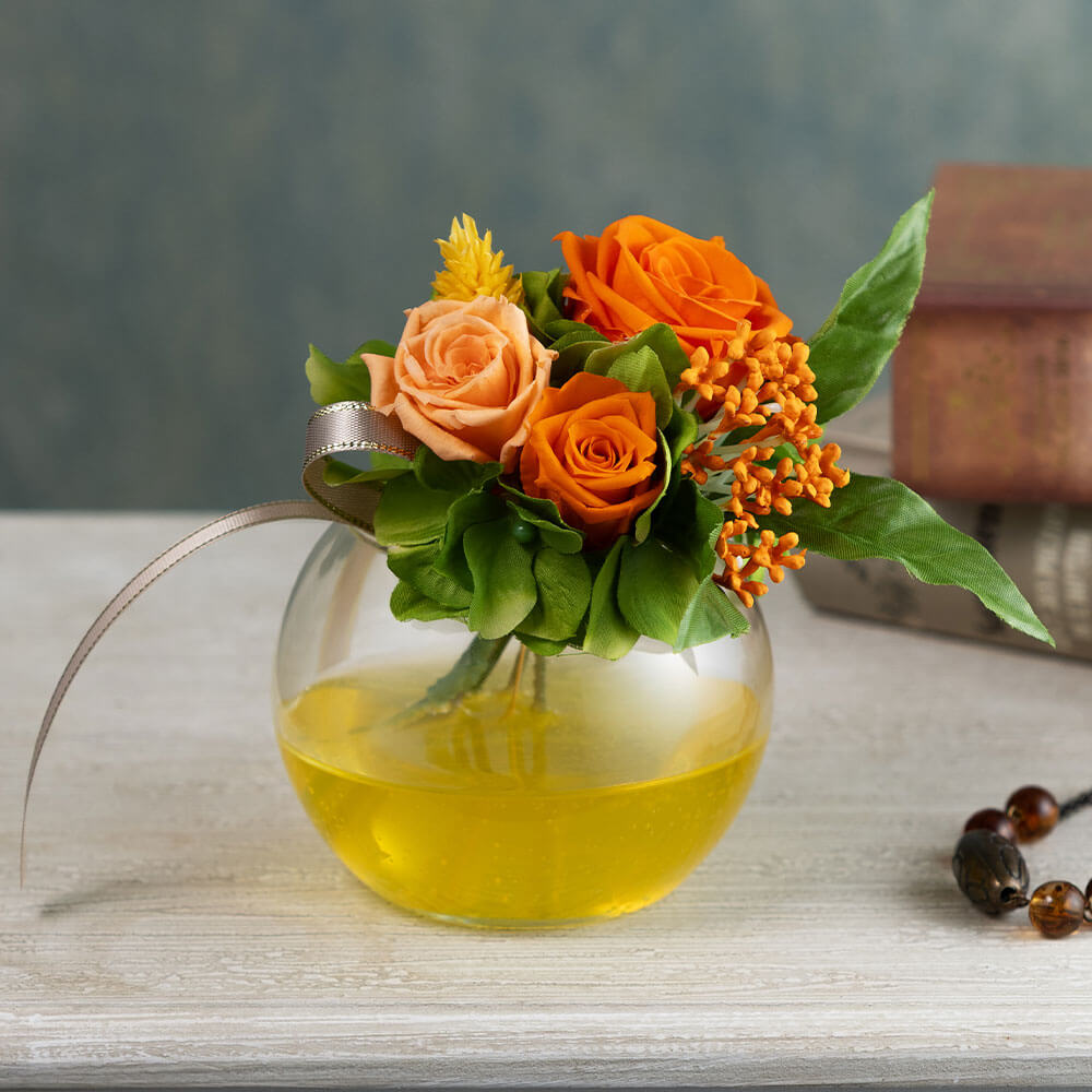 プリザーブドフラワー「癒しのブーケ～金木犀の香り～」｜フラワー