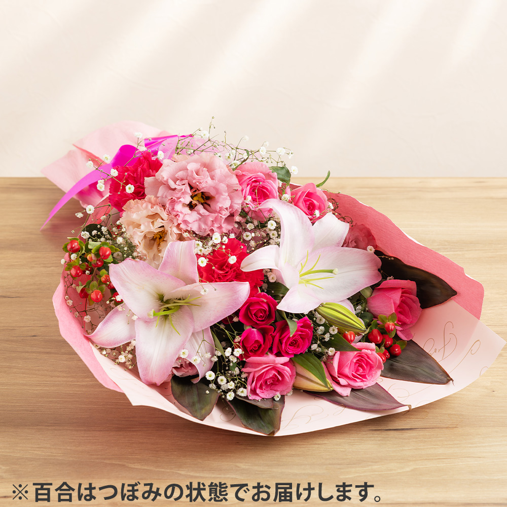 花束｢サイズが選べる花束～ピンク・L～」│ フラワーギフト通販なら