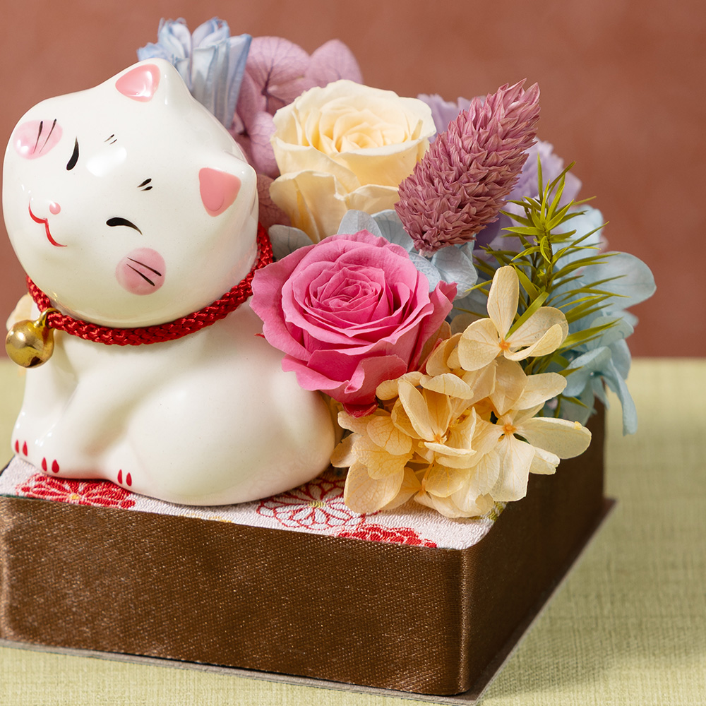 プリザーブドフラワー「ほおずりにゃんこ〜ペアセット〜」