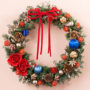クリスマスリース クリスマス リース「Christmas Red」｜フラワーギフト通販ならイイハナ
