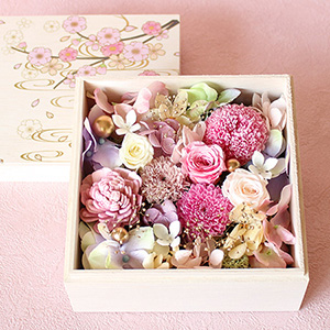 プリザーブドフラワー「SAKURA花箱」｜桜・桃・梅特集｜フラワーギフト