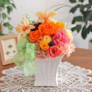 プリザーブドフラワー「シャーリー・オランジェ」｜フラワーギフト通販