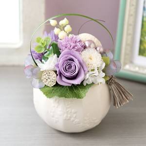 プリザーブドフラワー　アーティフィシャルフラワー　花材セット　パープル系　紫系 お供え花 プリザーブドフラワー「望郷～パープル～」｜フラワーギフト