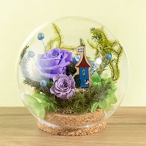 ムーミン プリザーブドフラワー「フラワードーム ムーミンやしき