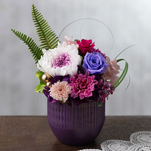 プリザーブドフラワー「祝華～紫咲～」｜フラワーギフト通販なら