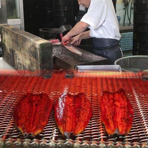 浜名湖養殖場でマッチ棒ほどの大きさの稚魚から手塩にかけて育てられた鰻は、1匹1匹タレ作りから焼きに至るまで丹精込めて作られています。