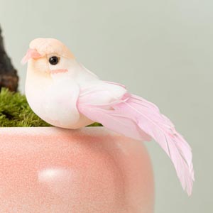 桜色の小鳥ピック付きです。