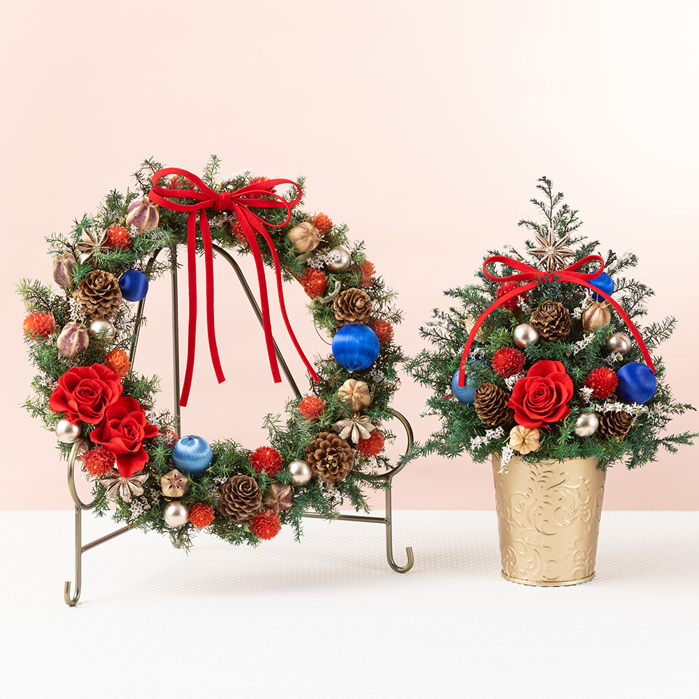 お急ぎ便 クリスマス ミニツリー「Christmas Red」｜フラワー