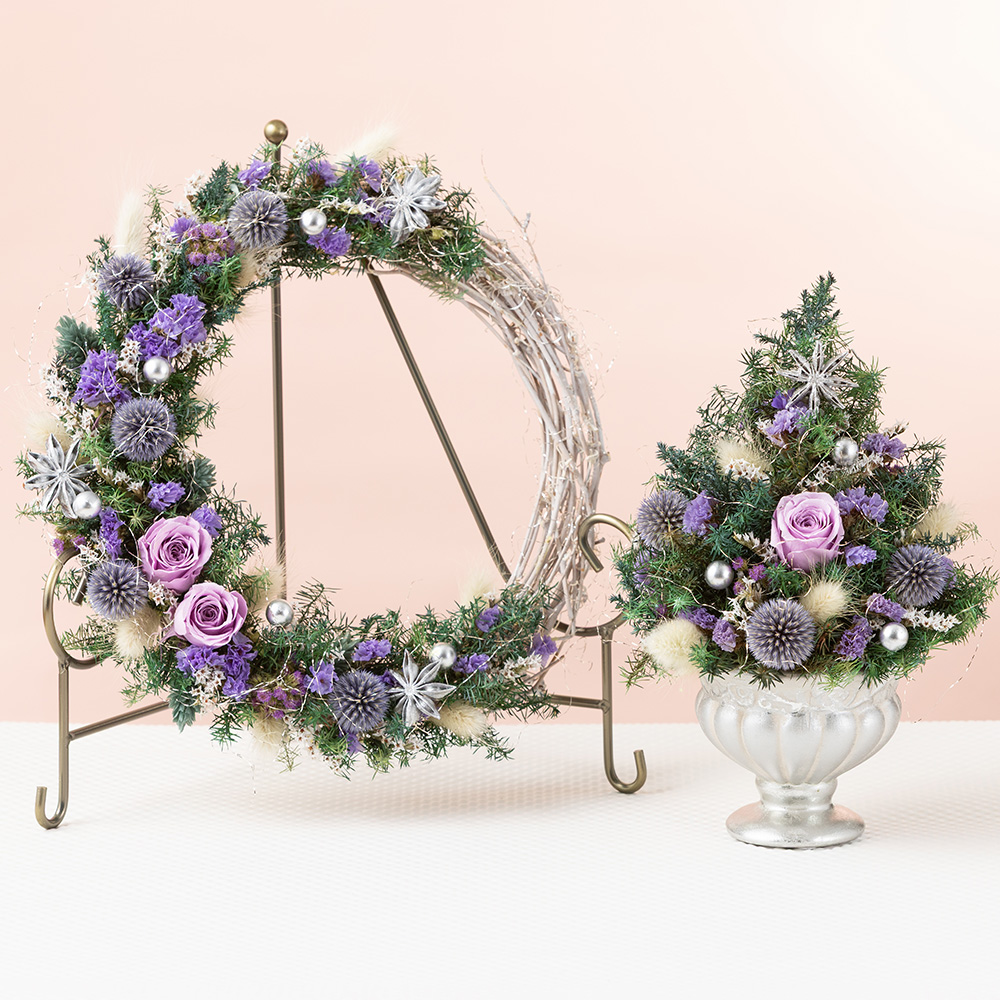クリスマス リース「Elegant Purple」｜フラワーギフト通販なら