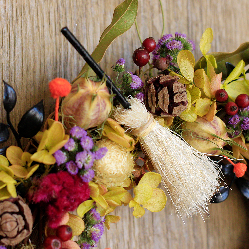 フラワーブーケ 『プリュヌエ』秋のフラワーリースとガーランド