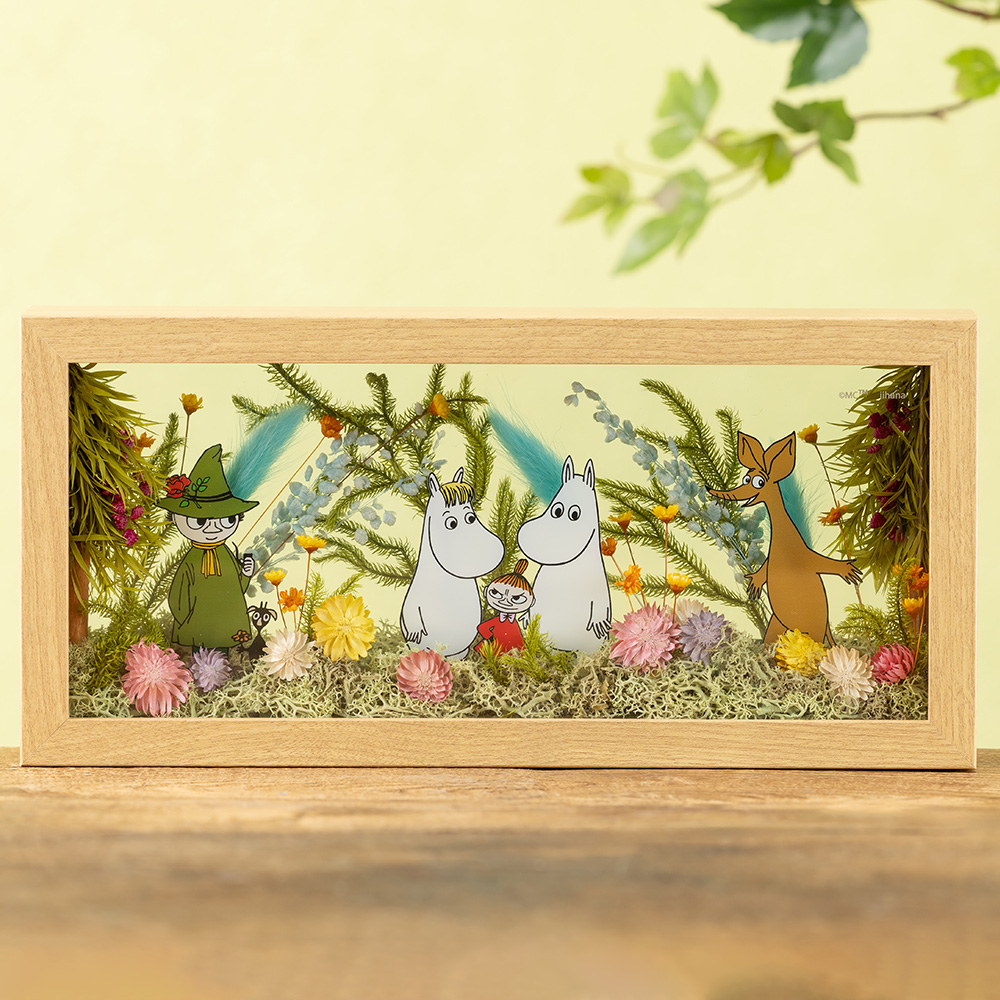 お急ぎ便 ムーミン プリザーブドフラワー「フラワーフレーム（横長