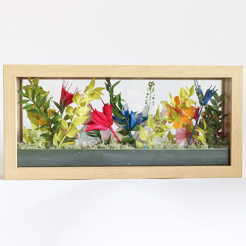 お急ぎ便 ムーミン プリザーブドフラワー「フラワーフレーム（横長