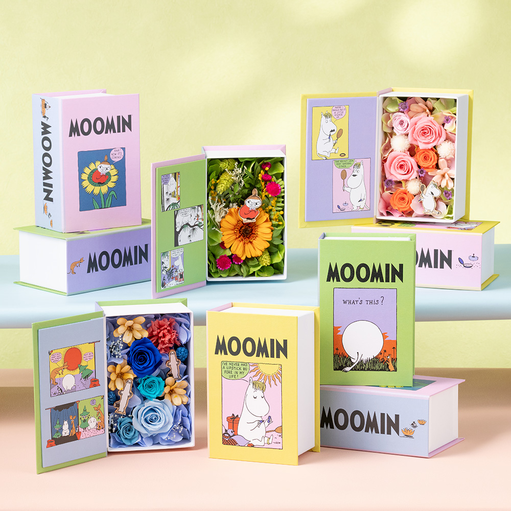 ムーミン プリザーブドフラワー「フラワーブック ニョロニョロの島