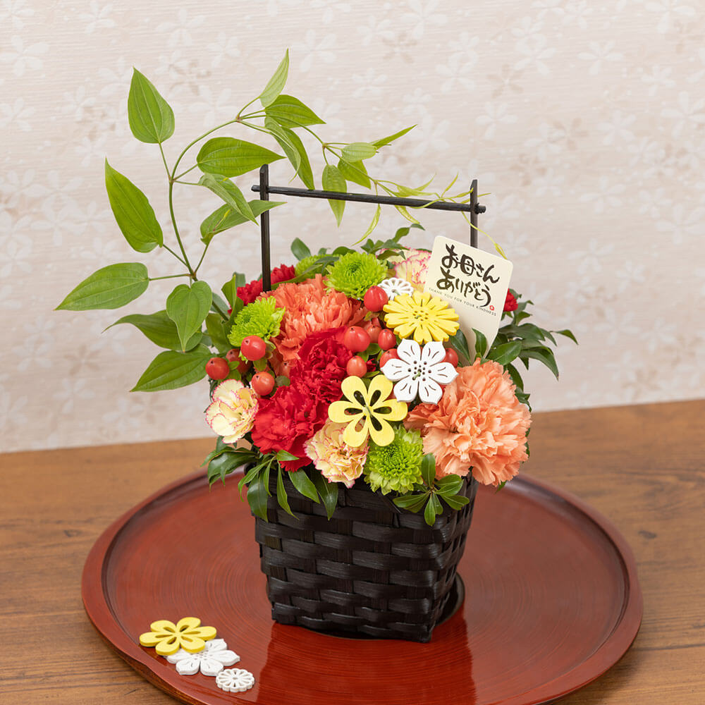＜千趣会イイハナ＞【春限定】春の花のアレンジメントフラワー、Cheerful Flower Basket?Yellow?、元気が出るビタミンカラーでまとめた春のお花たち