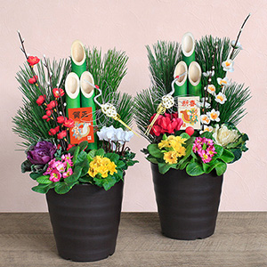 お正月 寄せ植え「モダン門松 2個」