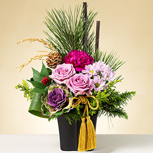 お正月 アレンジメント「紫(ゆかり)の花飾り」